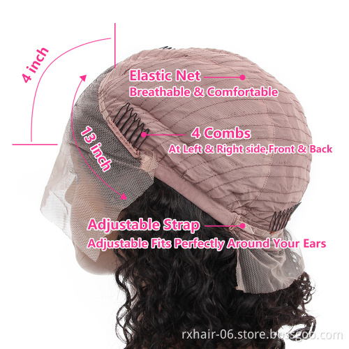 ISEE Wholesale 13x4 150% Density Brazilian Water Wave Short Bob Lace Front Wigs For Women